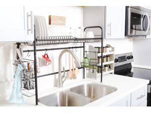 NEX Single Layer Adjustable Stainless Steel Dish Rack With Utensil And Chopstick
Holder, S-Hooks, Storage Basket, And Draining Tray Black (NX-DKU126-02) NEX Single Layer Adjustable Stainless Steel Dish Rack With Utensil And Chopstick
Holder, S-Hooks, Storage Basket, And Draining Tray Black (NX-DKU126-02)