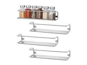 NEX Wall Mount Spice Racks for Kitchen Storage Chrome - Set of 4 NEX Wall Mount Spice Racks for Kitchen Storage Chrome - Set of 4