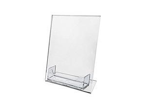 Acrylic 5" x 7" Slanted Sign Holder with Business Card Holder Acrylic 5" x 7" Slanted Sign Holder with Business Card Holder