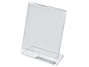 Acrylic 8.5" x 11" Slanted Sign Holder with Business Card Holder Acrylic 8.5" x 11" Slanted Sign Holder with Business Card Holder