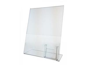 Acrylic 8.5" x 11" Slanted Sign Holder with Vertical Business Card Holder Acrylic 8.5" x 11" Slanted Sign Holder with Vertical Business Card Holder
