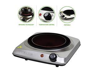 ovente electric infrared burner, 7" single-plate, 1000w, ceramic glass & stainless steel, silver (bgi101s) ovente electric infrared burner, 7" single-plate, 1000w, ceramic glass & stainless steel, silver (bgi101s)