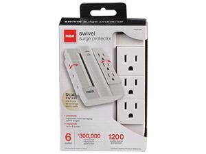 RCA PSWTS6F Wall Tap Surge Protector with 6 Swivel Outlets RCA PSWTS6F Wall Tap Surge Protector with 6 Swivel Outlets