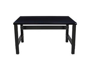 Borroughs Adjustable Height Work Bench with Painted Black Top, 28 in X 72 in Borroughs Adjustable Height Work Bench with Painted Black Top, 28 in X 72 in
