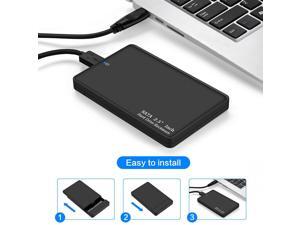 For 2 TB Portable External Hard Drive Enciosure USB3.0 SATA High Speed Black US For 2 TB Portable External Hard Drive Enciosure USB3.0 SATA High Speed Black US