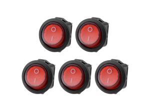 5PCS AC 250V/6A SPST 2 Terminal 2 Position On/Off Circular Boat Rocker Switch 5PCS AC 250V/6A SPST 2 Terminal 2 Position On/Off Circular Boat Rocker Switch