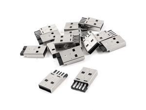 15 Pieces USB 2.0 Type-A Male Plug Solder Jack Connector Sockets 15 Pieces USB 2.0 Type-A Male Plug Solder Jack Connector Sockets