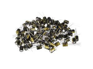 Aluminum Radial Electrolytic Capacitor 100uF 25V Life 6 x 7 mm Black 100pcs Aluminum Radial Electrolytic Capacitor 100uF 25V Life 6 x 7 mm Black 100pcs