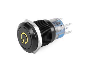 Waterproof 19mm Stainless Steel Yellow 12V LED Power Momentary Switch Push Button Waterproof 19mm Stainless Steel Yellow 12V LED Power Momentary Switch Push Button