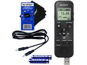 Sony ICD-PX370 Mono Digital Voice Recorder with Built-in USB and 4GB + Auxiliary Cable + AAA Batteries + HeroFiber® Ultra Gentle Cleaning Cloth Sony ICD-PX370 Mono Digital Voice Recorder with Built-in USB and 4GB + Auxiliary Cable + AAA Batteries + HeroFiber® Ultra Gentle Cleaning Cloth