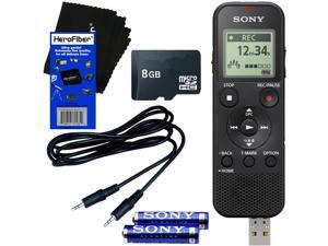 Sony ICD-PX370 Mono Digital Voice Recorder with Built-in 4GB & Direct USB + 8GB Micro SDHC Memory Card + Auxiliary Cable + AAA Batteries + HeroFiber® Ultra Gentle Cleaning Cloth Sony ICD-PX370 Mono Digital Voice Recorder with Built-in 4GB & Direct USB + 8GB Micro SDHC Memory Card + Auxiliary Cable + AAA Batteries + HeroFiber® Ultra Gentle Cleaning Cloth