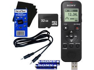 Sony ICD-PX370 Mono Digital Voice Recorder with Built-in 4GB & Direct USB + 32GB Micro SDHC Memory Card + Auxiliary Cable + AAA Batteries + HeroFiber® Ultra Gentle Cleaning Cloth Sony ICD-PX370 Mono Digital Voice Recorder with Built-in 4GB & Direct USB + 32GB Micro SDHC Memory Card + Auxiliary Cable + AAA Batteries + HeroFiber® Ultra Gentle Cleaning Cloth