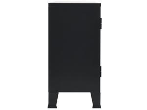 vidaXL Sideboard Metal Industrial Style Black Storage Cabinet Console Case vidaXL Sideboard Metal Industrial Style Black Storage Cabinet Console Case
