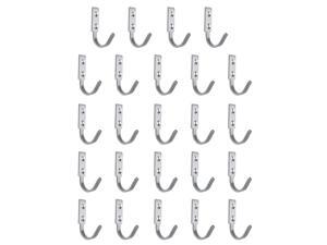 24pcs Wall Hook Stainless Steel Wall Mounted 2.4 Inch Hooks Coat Towel Clasp Bathroom Robe Hanger w Screws Silver Tone 24pcs Wall Hook Stainless Steel Wall Mounted 2.4 Inch Hooks Coat Towel Clasp Bathroom Robe Hanger w Screws Silver Tone