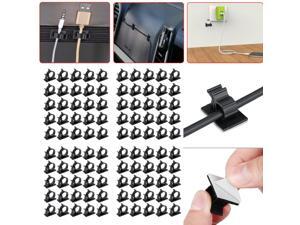 100X Cable Clips Cord Management Wall Clamp Self Adhesive Wire Holder Organizer 100X Cable Clips Cord Management Wall Clamp Self Adhesive Wire Holder Organizer