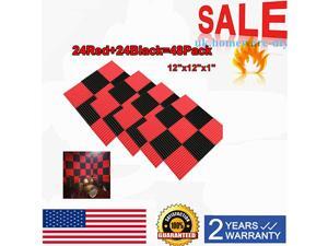 48 Pack - Acoustic Panels Studio Soundproofing Foam Wedge tiles 1"x12"x12" USA 48 Pack - Acoustic Panels Studio Soundproofing Foam Wedge tiles 1"x12"x12" USA