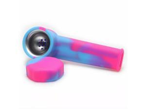 Silicone Smoking Pipe with Metal bowl Cap Lid ~ Hot Pink Blue ~ 3.5 inch. Silicone Smoking Pipe with Metal bowl Cap Lid ~ Hot Pink Blue ~ 3.5 inch.