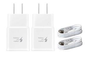 2 Pack Original Samsung Fast Charger Adapter + (2) 5 foot Micro USB Data Cables 2 Pack Original Samsung Fast Charger Adapter + (2) 5 foot Micro USB Data Cables