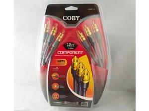 Coby 12 feet High Resolution Component RCA HD-TV Video Cable Gold Plated COMP-12 Coby 12 feet High Resolution Component RCA HD-TV Video Cable Gold Plated COMP-12