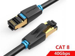 Vention Cat8 Ethernet Cable, High Speed SFTP LAN Network Cable 40Gbps, 2000Mhz Patch Cord with Gold Plated RJ45 Connector - in Wall, Outdoor, Weatherproof Rated for Router, Modem, Gaming Vention Cat8 Ethernet Cable, High Speed SFTP LAN Network Cable 40Gbps, 2000Mhz Patch Cord with Gold Plated RJ45 Connector - in Wall, Outdoor, Weatherproof Rated for Router, Modem, Gaming