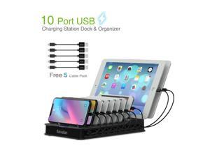 Kavalan 10 Port USB Charging Station Dock & Organizer, Universal Desktop Tablet & Smartphone Multi-Device 10 Port USB Charger Hub with Auto Detect Smart Rapid Charging Technology Kavalan 10 Port USB Charging Station Dock & Organizer, Universal Desktop Tablet & Smartphone Multi-Device 10 Port USB Charger Hub with Auto Detect Smart Rapid Charging Technology