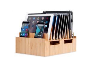 MobileVision Bamboo 10-Port Charging Station & Docking Organizer for Smartphones & Tablets, Family-Sized, for use in Corporate Offices & Classrooms MobileVision Bamboo 10-Port Charging Station & Docking Organizer for Smartphones & Tablets, Family-Sized, for use in Corporate Offices & Classrooms