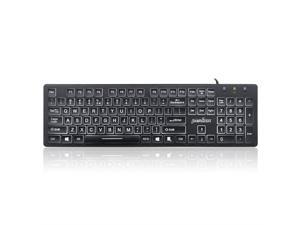 Perixx Periboard-317 Wired Backlit USB Keyboard, Big Print Letter with White Illuminated LED Perixx Periboard-317 Wired Backlit USB Keyboard, Big Print Letter with White Illuminated LED