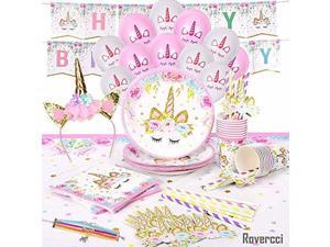 Unicorn Party Supplies Set & Tableware Kit | Birthday Decorations Bunting, Dispo Unicorn Party Supplies Set & Tableware Kit | Birthday Decorations Bunting, Dispo