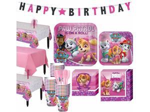 PAW Patrol Pink Tableware Party Supplies for 24 Guests Birthday Supplies Banner PAW Patrol Pink Tableware Party Supplies for 24 Guests Birthday Supplies Banner