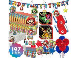 Super Mario Party Kit For 16 197 pc w/ Tableware Decorations and Balloons Super Mario Party Kit For 16 197 pc w/ Tableware Decorations and Balloons