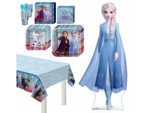 Frozen 2 Elsa Basic Tableware Kit and Supplies for 8 Guests, with Table Cover Frozen 2 Elsa Basic Tableware Kit and Supplies for 8 Guests, with Table Cover