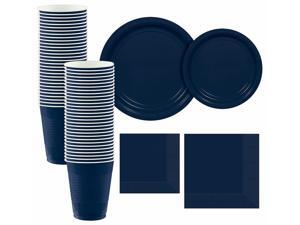 True Navy Paper Tableware Supplies for 50 Guests Plates Napkins Cups True Navy Paper Tableware Supplies for 50 Guests Plates Napkins Cups