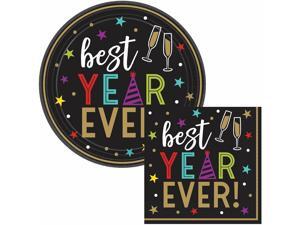 Best Year Ever Dessert Tableware Kit, 60 Guests, Party Supplies, Plates Napkins Best Year Ever Dessert Tableware Kit, 60 Guests, Party Supplies, Plates Napkins