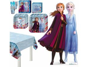 Frozen 2 Anna Elsa Basic Tableware Kit and Supplies for 8 Guests, Table Cover Frozen 2 Anna Elsa Basic Tableware Kit and Supplies for 8 Guests, Table Cover