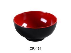 Yanco CR-131 Black and Red Two-Tone Rice Bowl, 8 oz Capacity, 4.75" Diameter, Melamine, Black/Red Color, Pack of 48 Yanco CR-131 Black and Red Two-Tone Rice Bowl, 8 oz Capacity, 4.75" Diameter, Melamine, Black/Red Color, Pack of 48