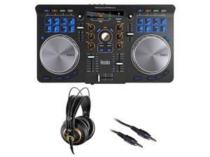 Hercules Universal DJ Bluetooth + USB DJ Controller with AKG K 240 Studio Pro Headphones & Stereo Mini Cable Bundle Hercules Universal DJ Bluetooth + USB DJ Controller with AKG K 240 Studio Pro Headphones & Stereo Mini Cable Bundle