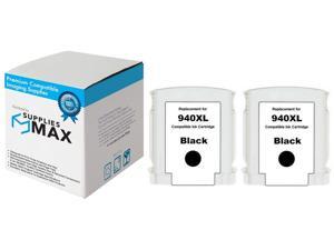 SuppliesMAX Compatible Replacement for HP OfficeJet Pro 8000/8500 Black Inkjet (2/PK-2200 Page Yield) (NO. 940XL) (C4902AN_2PK) SuppliesMAX Compatible Replacement for HP OfficeJet Pro 8000/8500 Black Inkjet (2/PK-2200 Page Yield) (NO. 940XL) (C4902AN_2PK)