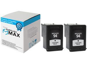 SuppliesMAX Compatible Replacement for HP DeskJet 460/5740/6520/6540/6620/6840/9800/PSC-1600/1610/2355/2610 Black Inkjet (2/PK-480 Page Yield) (NO. 94) (D8J34AN_2PK) SuppliesMAX Compatible Replacement for HP DeskJet 460/5740/6520/6540/6620/6840/9800/PSC-1600/1610/2355/2610 Black Inkjet (2/PK-480 Page Yield) (NO. 94) (D8J34AN_2PK)