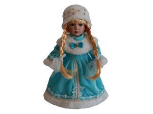 30cm Vintage Style Porcelain Dolls in Blue Dress Hat with Display Stand 30cm Vintage Style Porcelain Dolls in Blue Dress Hat with Display Stand