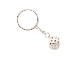 Creative Silver Dice Charm Keyring Key Chain Creative Silver Dice Charm Keyring Key Chain