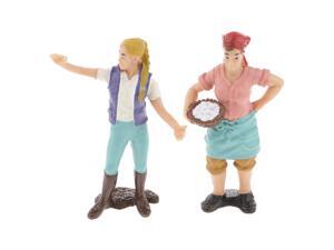 2PCS Realistic Female Farmer People Figurine Model Action Figure Kids Toys 2PCS Realistic Female Farmer People Figurine Model Action Figure Kids Toys