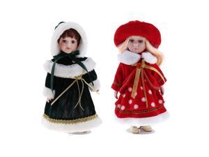 Victorian Porcelain Doll Collectible Girl Figurines With Display Stands 2pcs Victorian Porcelain Doll Collectible Girl Figurines With Display Stands 2pcs