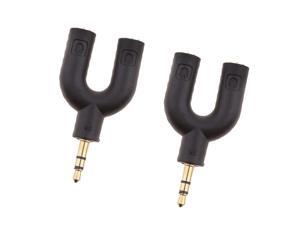 2Pieces 3.5mm Double Jack Y Audio Splitter Earphone Headphone Adapter Black 2Pieces 3.5mm Double Jack Y Audio Splitter Earphone Headphone Adapter Black