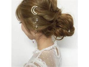 Moon Tassel Hair Clip Shiny Hairpins Crystal Hair Accessories Golden Moon Tassel Hair Clip Shiny Hairpins Crystal Hair Accessories Golden