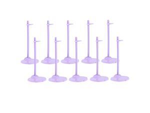 10 Pieces Adjustable Doll Stand Display Holder With Base For Barbie Purple 10 Pieces Adjustable Doll Stand Display Holder With Base For Barbie Purple