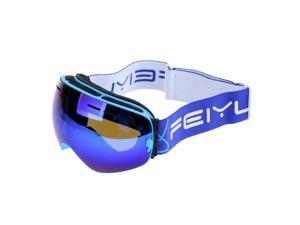 Adult Professional Ski Snowboard Snow Goggles UV Protection Anti-fog Blue Frame Blue Lens VLT 18.4% Adult Professional Ski Snowboard Snow Goggles UV Protection Anti-fog Blue Frame Blue Lens VLT 18.4%