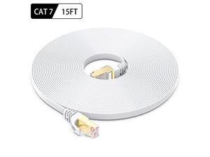 Ethernet Cable 15 Feet High Speed Flat Internet Network Computer Patch Cord Faster Than Cat6 Cat5e Lan Wire Shielded RJ45 Connectors for Router Modem Xbox Printer White Ethernet Cable 15 Feet High Speed Flat Internet Network Computer Patch Cord Faster Than Cat6 Cat5e Lan Wire Shielded RJ45 Connectors for Router Modem Xbox Printer White
