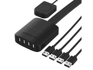 Sabrent USB 2.0 Sharing Switch up to 4 Computers and Peripherals LED Device Indicators (USB-USS4) Sabrent USB 2.0 Sharing Switch up to 4 Computers and Peripherals LED Device Indicators (USB-USS4)