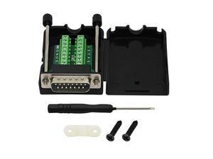 DB15 Male Connector to DB15 Screw Wiring Terminal Module Breakout PCB Board with Plastic Case Screws Long Bolt Black MB DB15 Male Connector to DB15 Screw Wiring Terminal Module Breakout PCB Board with Plastic Case Screws Long Bolt Black MB