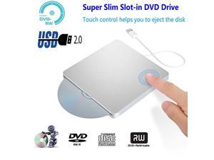 Updated Version USB External CD DVD Drive Burner Portable UltraThin Slotin CDDVD+RW Player Writer Rewriter SuperDrive Support MacBook ProAir iMac Laptop Desktop Win XP7810Silver Updated Version USB External CD DVD Drive Burner Portable UltraThin Slotin CDDVD+RW Player Writer Rewriter SuperDrive Support MacBook ProAir iMac Laptop Desktop Win XP7810Silver